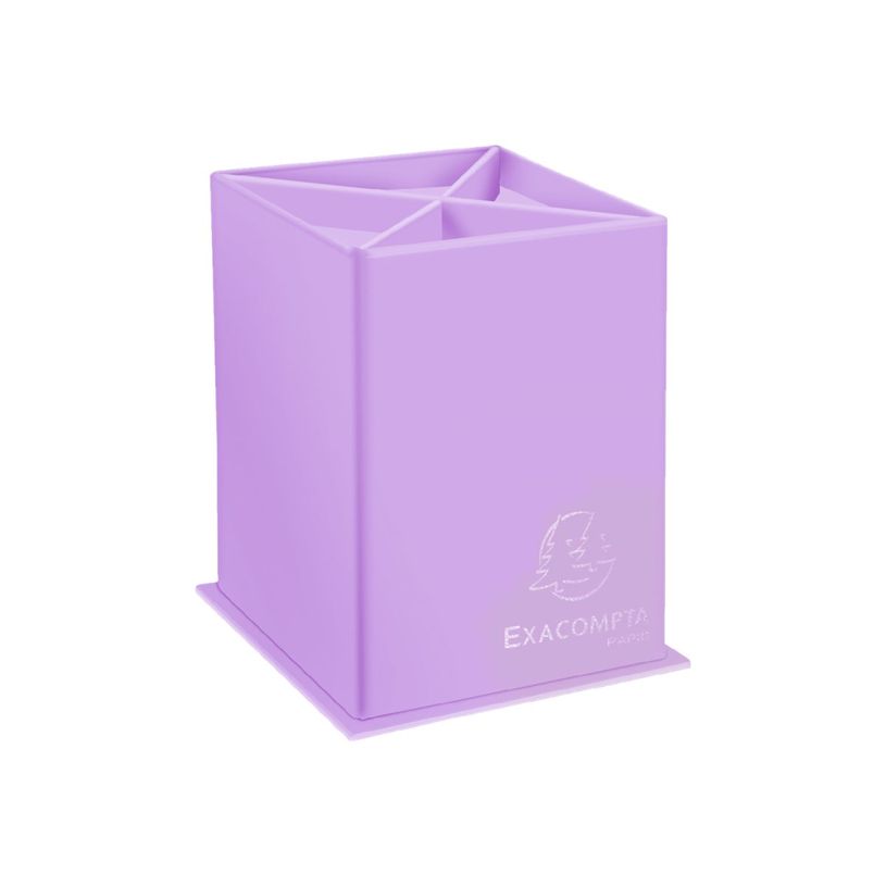 9002493099890-Exacompta Aquarel - Pot à crayons en carton - 4 compartiments - mauve-P_405110128_2-1