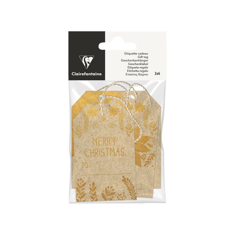 3329686170751-Clairefontaine - 12 Étiquettes cadeau kraft - rectangle - 8 x 16 cm-P_405110257_1-0