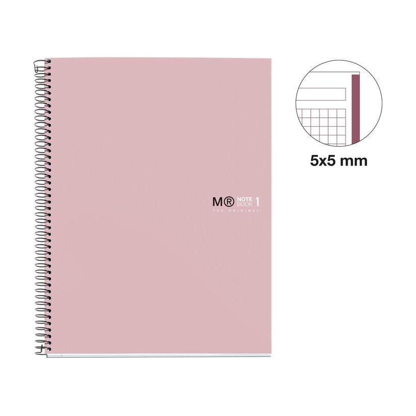 8422593465783-THE ORIGINAL NOTEBOOK, couverture rigide, A4, quadrillage 5x5 mm, 80 feuilles de 1 couleur, Miquelrius,--1
