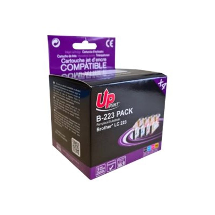 3584770723484-Cartouche compatible Brother LC223 - pack de 4 - noir, cyan, magenta, jaune - Uprint-P_405112764_1-0
