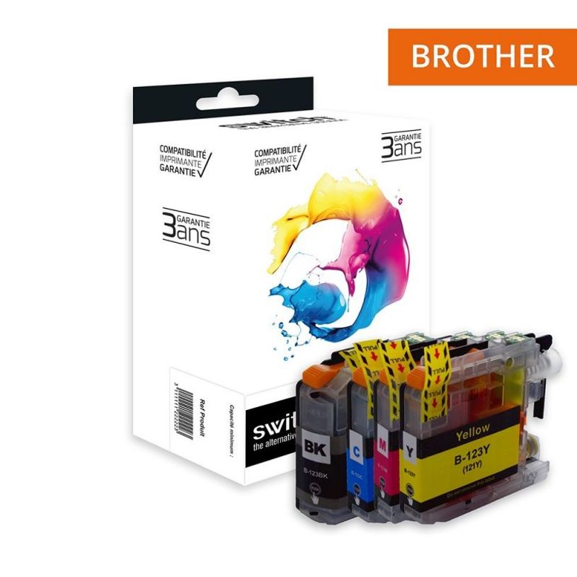 3700654296749-Cartouche compatible Brother LC123 - pack de 4 - noir, jaune, cyan, magenta - Switch -P_405113315_1-0