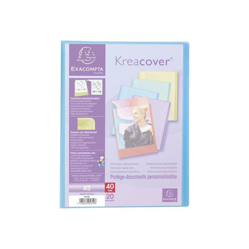3130630058106-Exacompta Kreacover Pastel - Porte vues personnalisable - 40 vues - A5 - disponible dans d-P_405117486_1-0