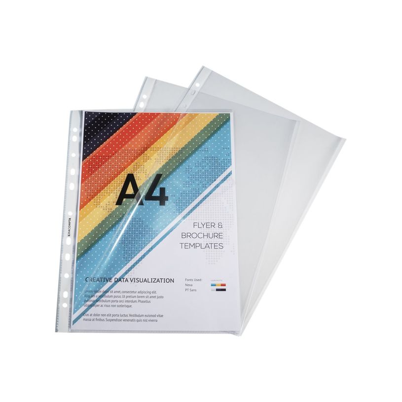 3130630058007-Exacompta - 100 Pochettes perforées - A4 - lisse 6/100 - ouverture 2 côtés-P_405117672_4-3