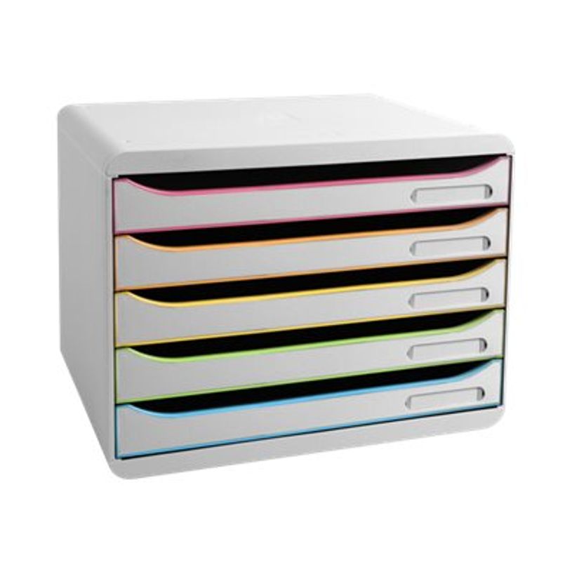 9002493430143-Exacompta BigBox Plus Horizon - Module de classement 5 tiroirs - black office - blanc/arle-P_405118142_1-0