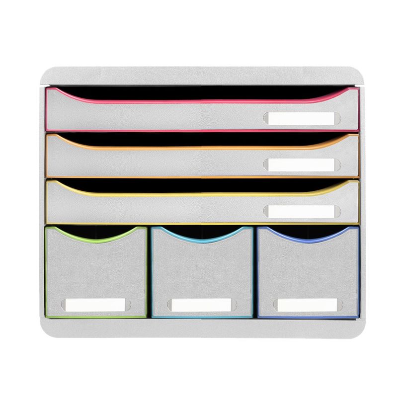 9002493430167-Exacompta Black Office Store-Box - Module de classement 6 tiroirs - blanc/arlequin-P_405118144_1-0