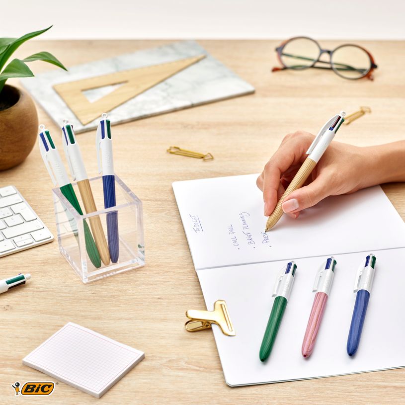3086123694064-BIC 4 Couleurs Bois - Stylo à bille 4 couleurs effet bois - disponible dans différente-P_405118168_22-21