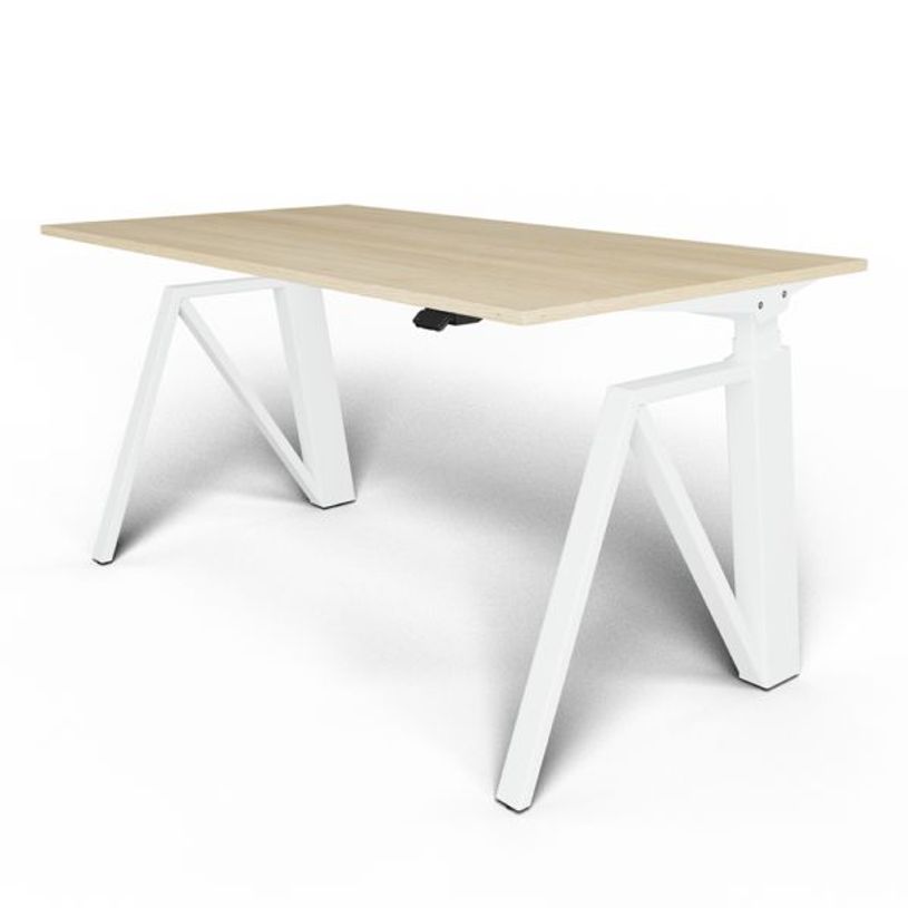 3760350280503-Bureau THEODORE  L140 - pieds blanc - plateau imitation chêne-P_405119067_1-0