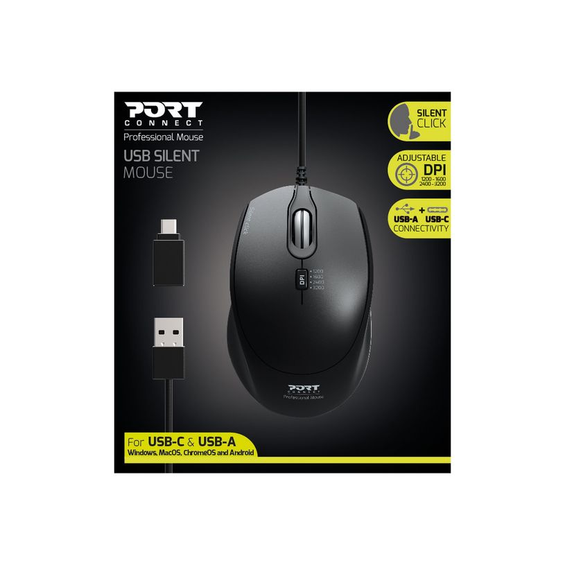 3567049007119-PORT DESIGNS - Souris filaire - silencieuse - noir-P_405119992_3-3