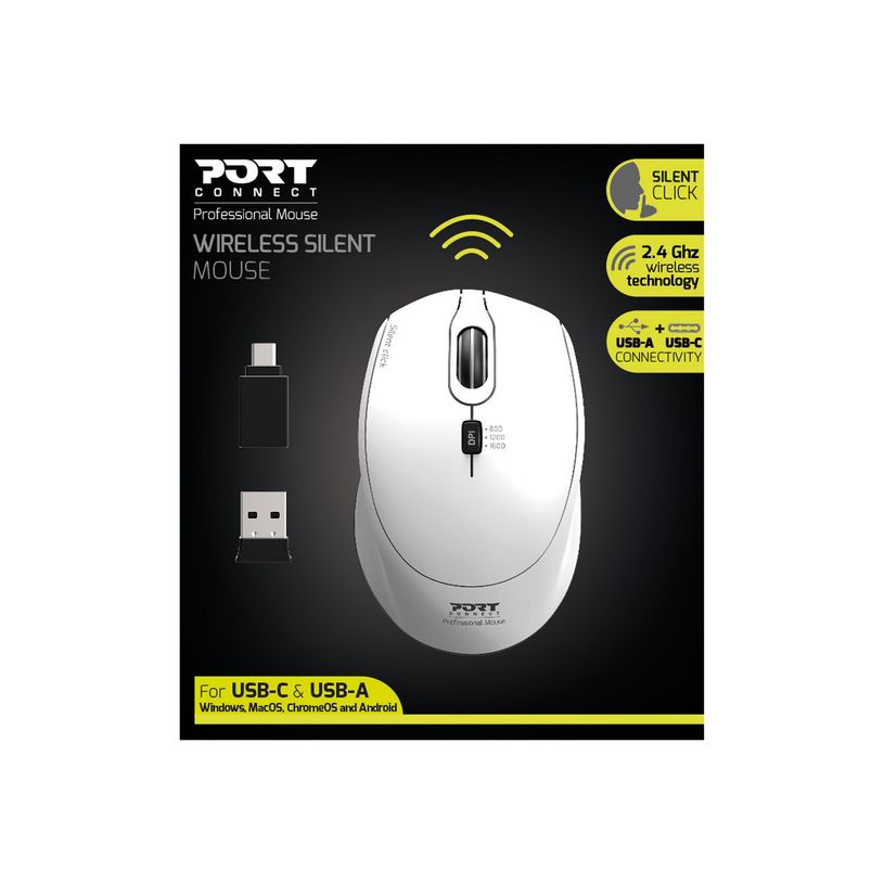 3567049007140-PORT DESIGNS - Souris sans fil - silencieuse - blanc-P_405120000_1-3
