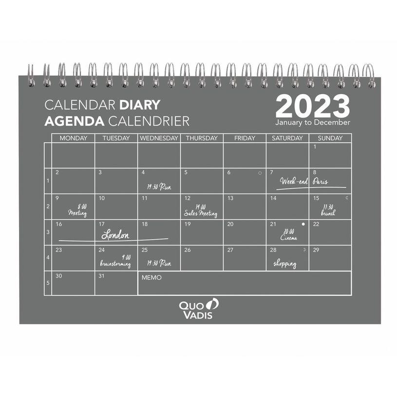 3371010478330-Agenda calendrier à spirale Oslo - 1 mois sur 1 page - 12 x 17 cm - gris - Quo Vadis-P_405120814_1-0