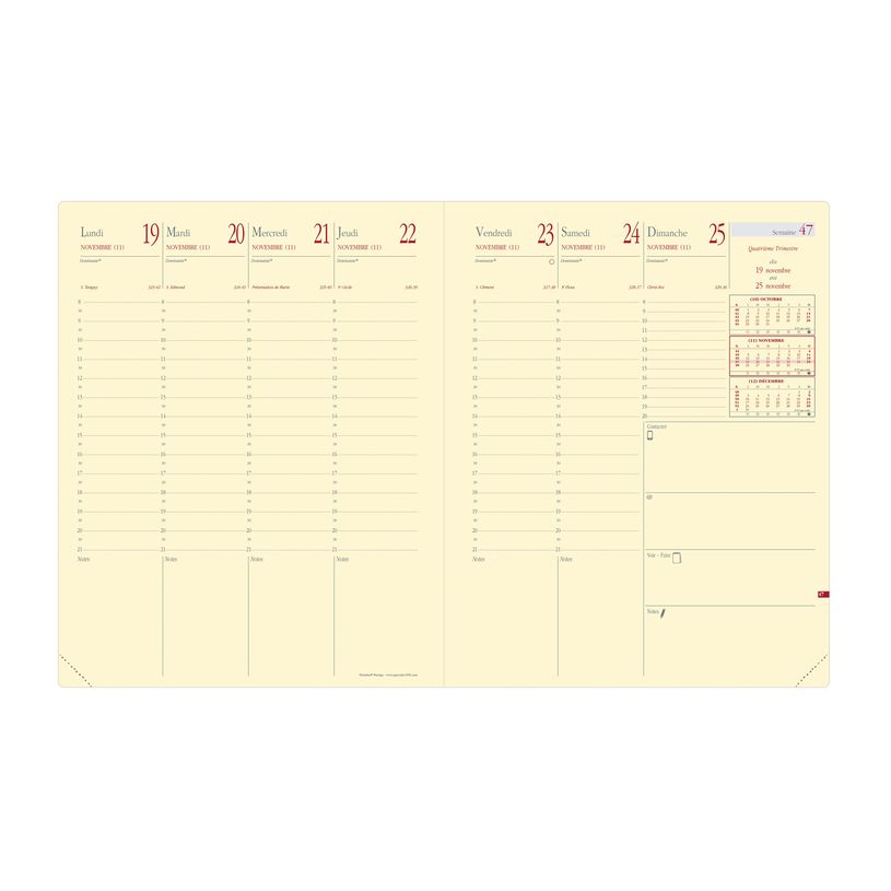 3371010448333-Agenda Soho President Prestige - 1 semaine sur 2 pages - 21 x 27 cm - rouge - Quo Vadis-P_405122074_3-1