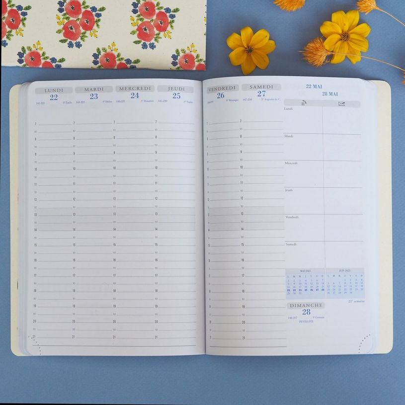 3660942080101-Agenda Green by Julie Adore - 1 semaine sur 2 pages - 16 mois - 15 x 21 cm - mauve - Exaco-P_405128592_2-1