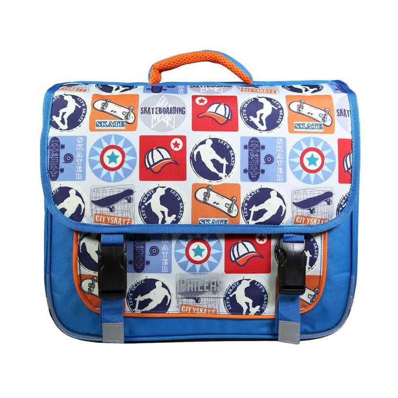 3666311009865-Cartable Phileas Skate 38 cm - 2 compartiments - bleu - Bagtrotter-P_405128969_1-0