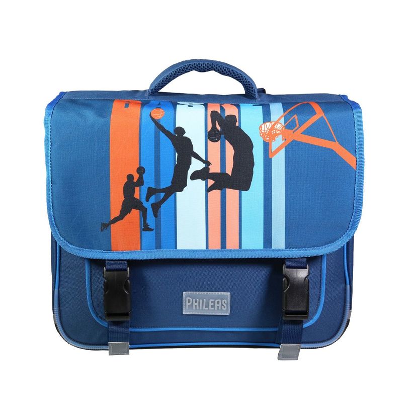 3666311001463-Cartable Phileas Basket 38 cm - 2 compartiments - bleu - Bagtrotter-P_405128977_1-0