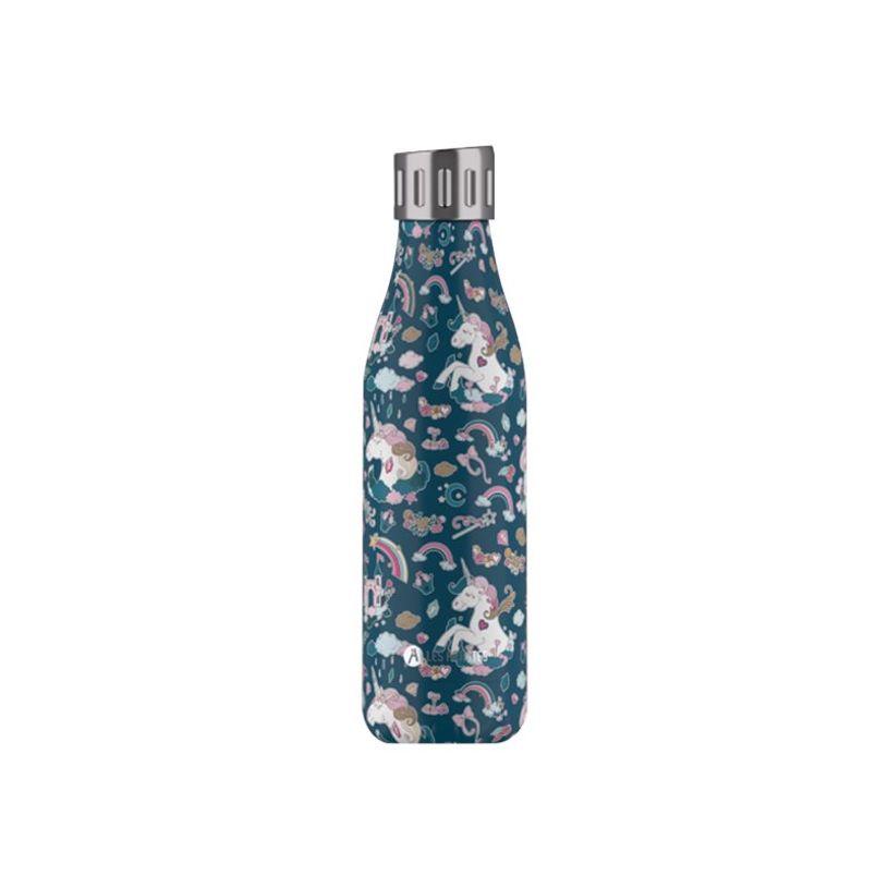 3614300043260-Les Artistes Paris - Gourde Bouteille isotherme 500 ml - Licorne - acier inoxydable-P_405133563_1-0