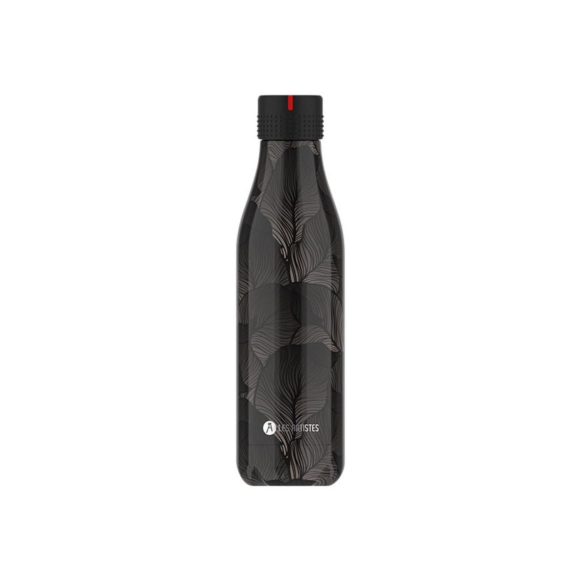 3614300065316-Les Artistes Paris - Gourde Bouteille isotherme 500 ml - Damask noir et gris - acier inoxy-P_405133597_1-0