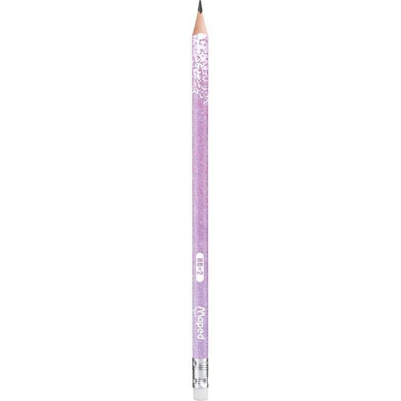 3154148518044-Maped Black'Peps Glitter - Crayon à papier - HB - embout gomme - disponible dans différe-P_405137064_6-5