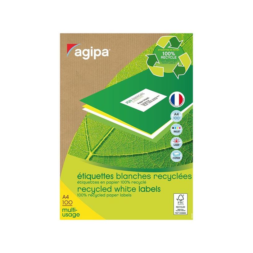 3270241011876-Apli Agipa - 2400 Étiquettes 100% recyclées blanches multi-usages - 70 x 37 mm - coins droits - compatibles avec mon-P_405137214_2-0