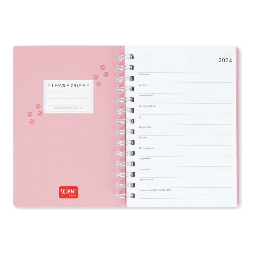 8051128757811-Agenda à spirale 1 semaine sur 2 pages - 8,5 x 13 cm - chaton - Legami-P_405143001_2-3