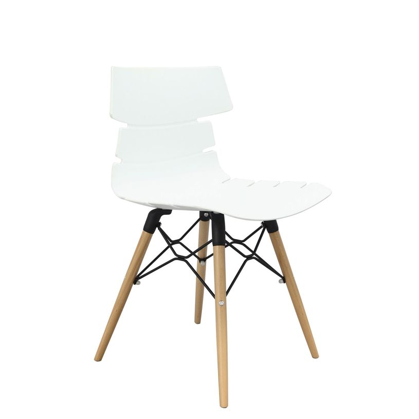 0404051443494-Lot de 4 chaises TESS - pieds bois et acier noir - blanc-P_405144349_2-1