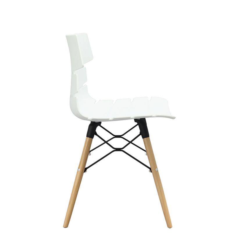 0404051443494-Lot de 4 chaises TESS - pieds bois et acier noir - blanc-P_405144349_3-2