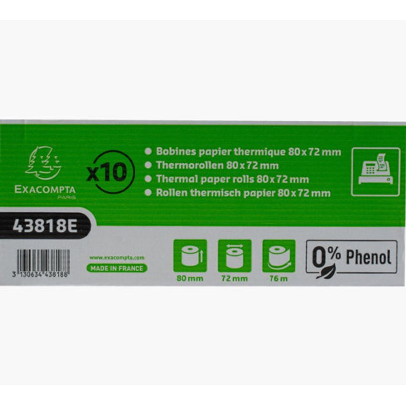 3130634438188-Exacompta - 10 Bobines thermique - rouleau caisse - 80 x 72 x 12 mm - 1 pli - sans phénol-P_405147363_3-2