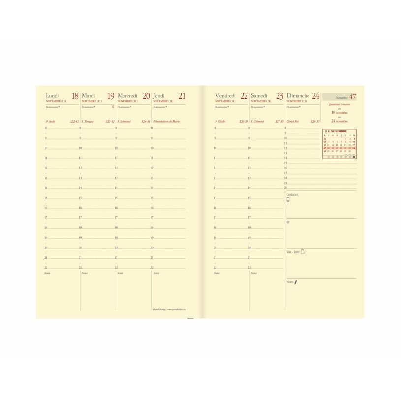 3371010498611-Agenda Marlow Affaires Prestige avec répertoire - 1 semaine sur 2 pages - 10 x 15 cm - bleu nuit - Quo--1