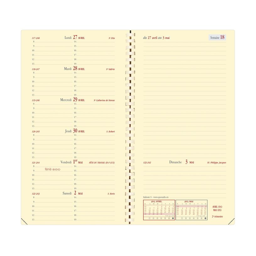 3371010498642-Agenda à spirale Marlow Italnote avec répertoire - 1 semaine sur 2 pages - 8,8 x 17 cm --P_405148588_2-1