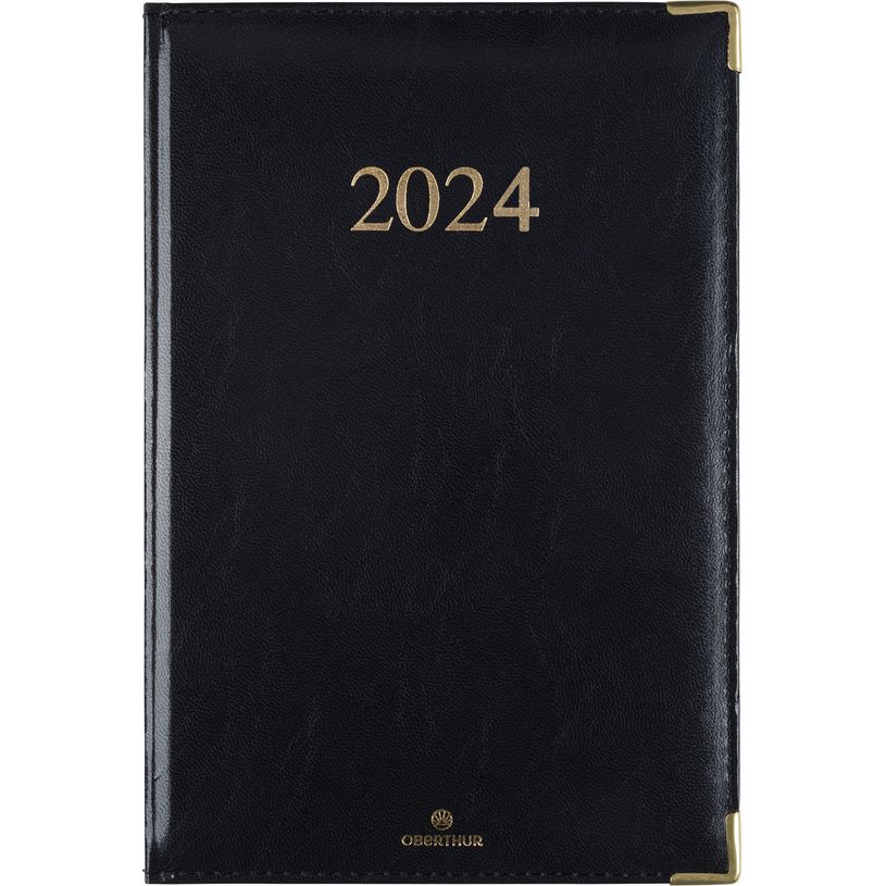 3664447154145-Agenda Kiev - 1 semaine sur 2 pages - 22 x 30 cm - noir - Oberthur-P_405148951_1-0