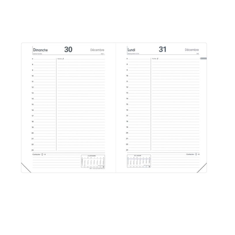 3371010481316-Agenda Impala ABP1 - 1 jour par page - 13 x 21 cm - orange - Quo Vadis--1