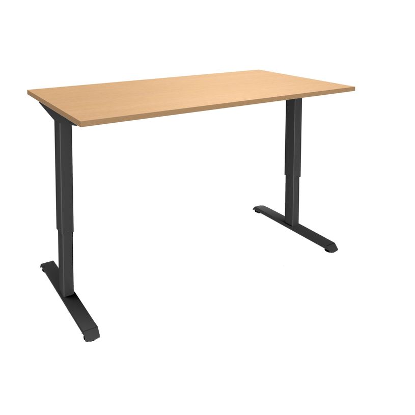 3253310236806-Bureau LEVEL - Bureau éléctrique - L160 - pied carbone - plateau imitation hêtre-P_405150719_1-0