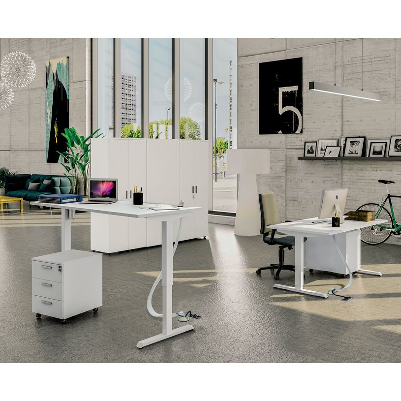 3253310236806-Bureau LEVEL - Bureau éléctrique - L160 - pied carbone - plateau imitation hêtre-P_405150719_2-1