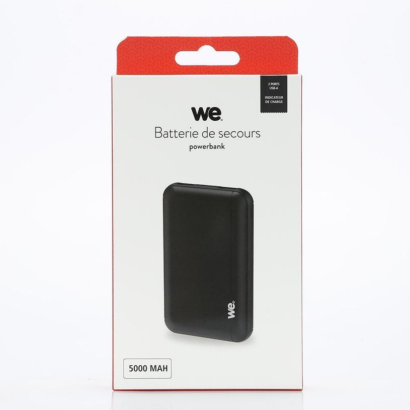 3304490431946-We - Powerbank / batterie de secours - 5000 mAh - 2 ports USB A - noir-P_405151841_3-2