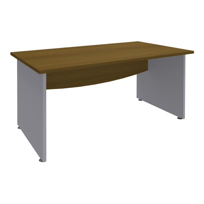 3253310396548-Bureau droit DUAL - L120 - Pieds alu - plateau imitation noyer-P_405152148_1-0