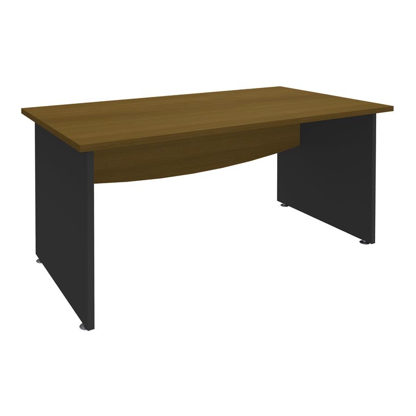 3253310396142-Bureau droit DUAL - L120 - Pieds anthracite - plateau imitation noyer-P_405152149_1-0