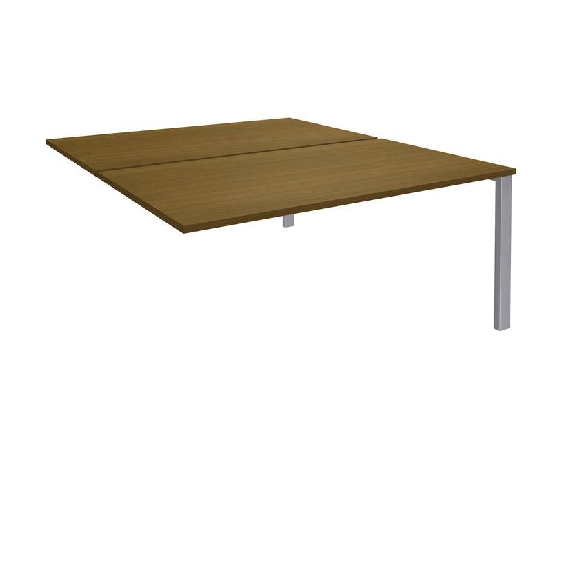 3253310213357-Bureau Bench IRIS - L160 cm - Plan suivant - Pieds aluminium - plateau imitation noyer-P_405152197_1-0
