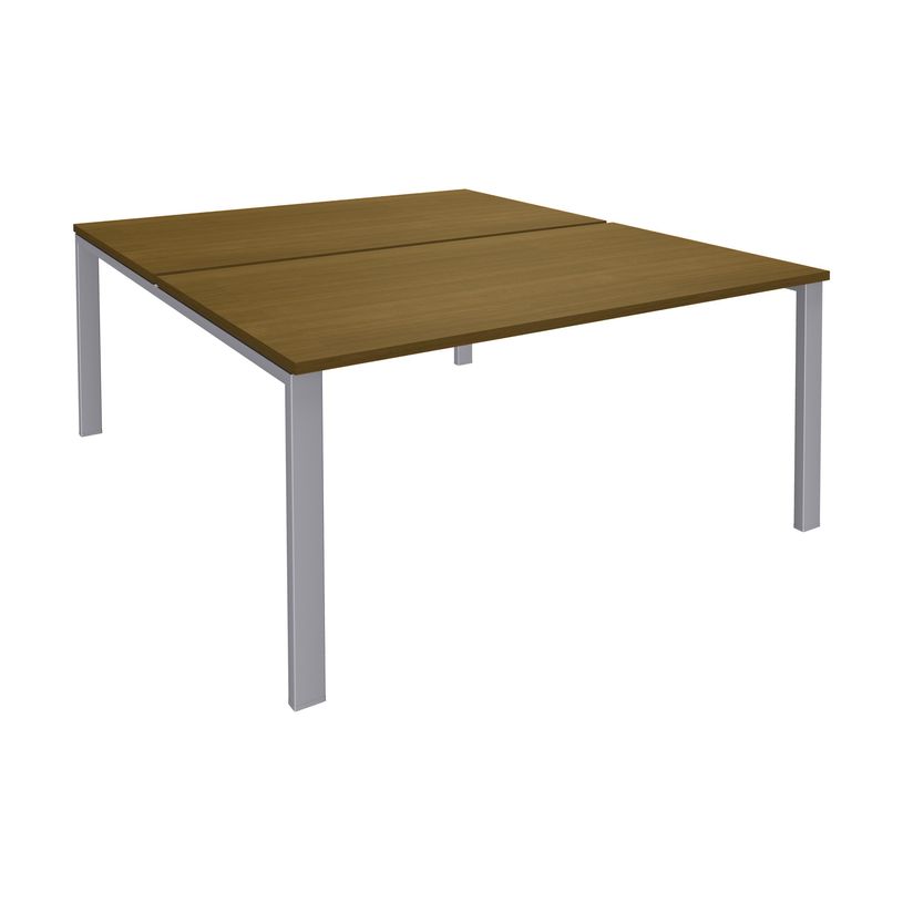3253310236912-Bureau Bench IRIS - L180 cm - Plan de départ - Pieds aluminium - plateau imitation noyer-P_405152199_1-0