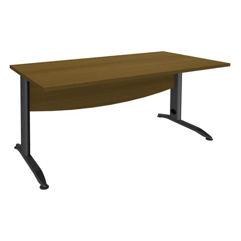 3253310503229-Bureau droit IDRA - L180 cm - Pied anthracite - plateau imitation noyer-P_405152453_1-0