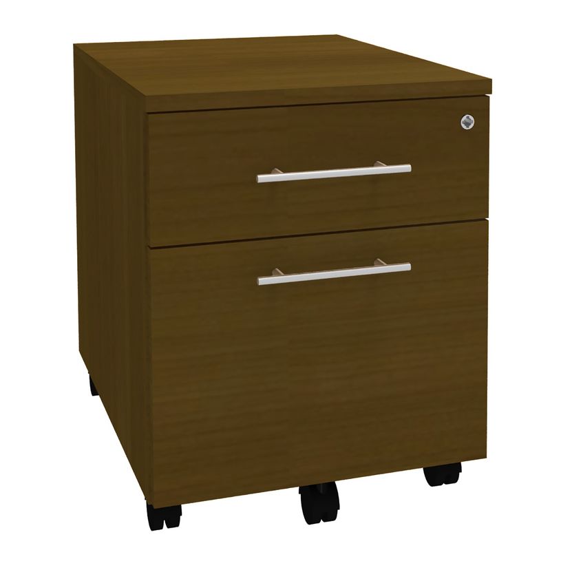 3253310284104-Caisson mobile IDRA/DUAL - L43 x H56 x P60 cm - 2 tiroirs dont 1 DS - Imitation noyer-P_405152534_1-0