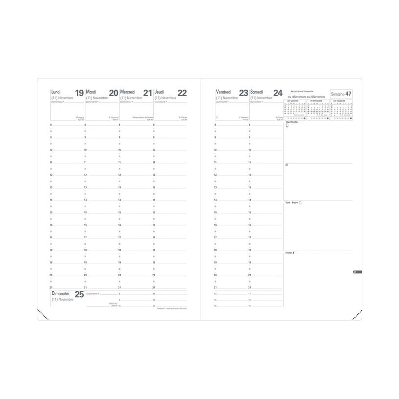 3371010481484-Agenda Impala Ministre - 1 semaine sur 2 pages - 16 x 24 cm - bleu - Quo Vadis--1