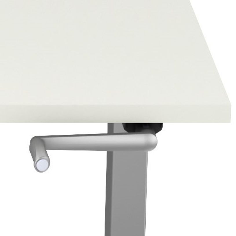 3617350004519-Bureau AXEL assis/debout - réglage par manivelle - L180 x P80 cm - plateau blanc - pieds -P_405153339_2-1