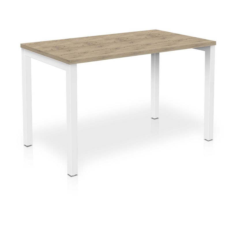 3617350003857-Bureau ARIAL - L160 x P80 cm - plateau imitation chêne brunswick - pieds blancs-P_405153389_1-0