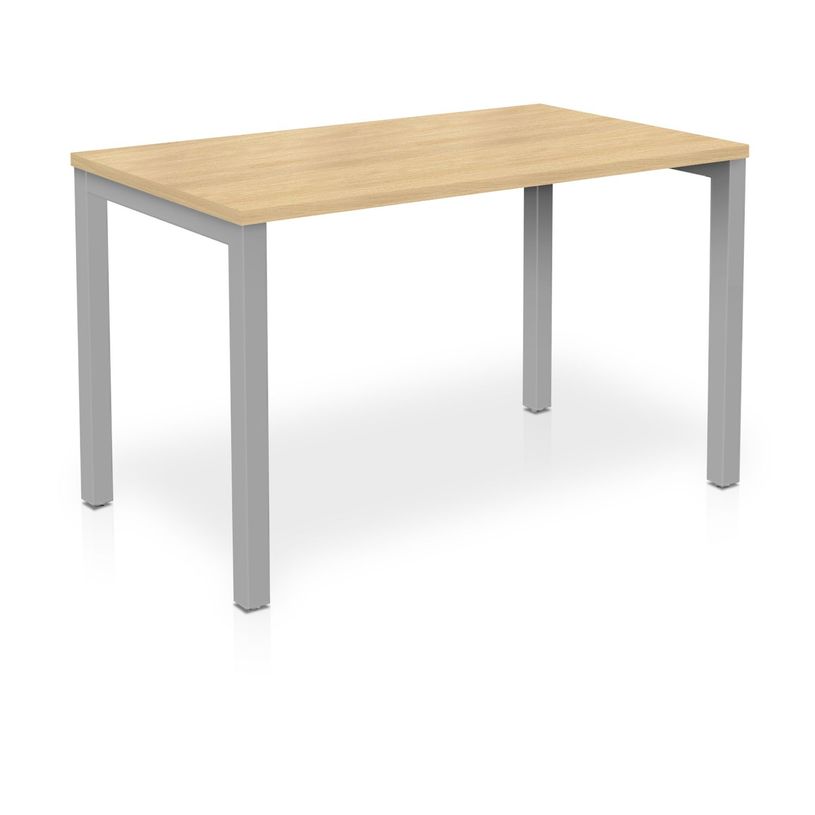 3617350003840-Bureau ARIAL - L160 x P80 cm - plateau imitation chêne clair - pieds gris aluminium-P_405153390_1-0