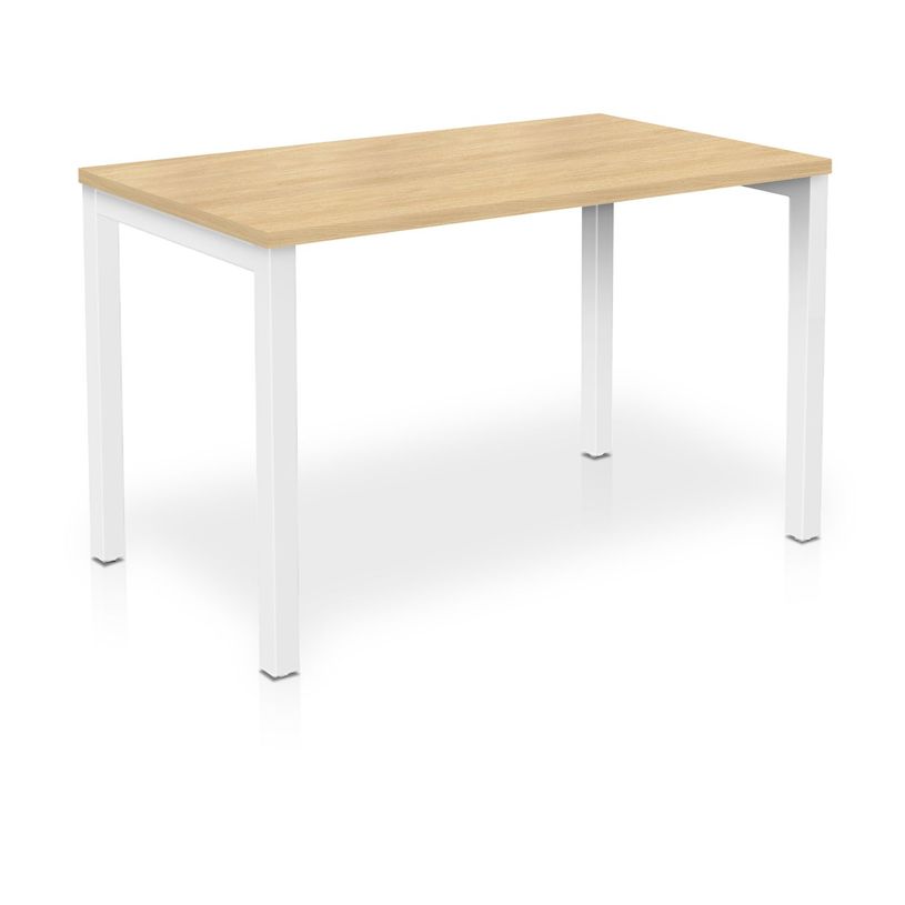 3617350003826-Bureau ARIAL - L160 x P80 cm - plateau imitation chêne clair - pieds blancs-P_405153392_1-0