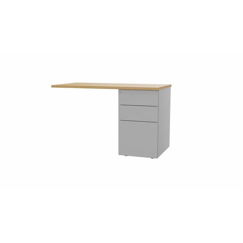 3617350004755-Retour sur caisson bout de bureau CONECT - L120 x P60 cm - plateau imitation chêne clair -P_405153686_1-0