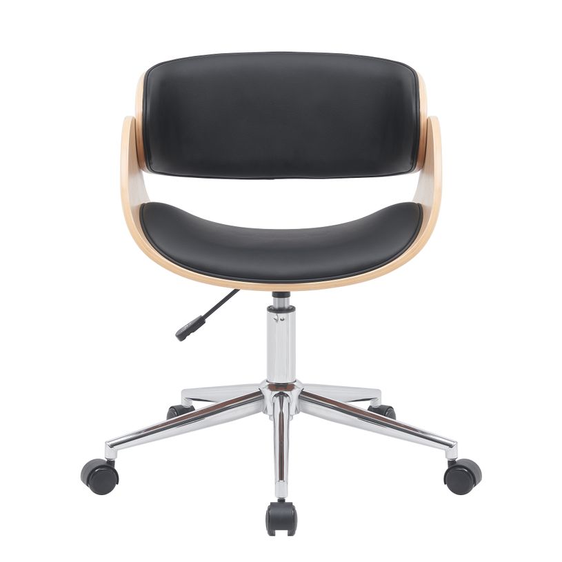 3397701697606-Chaise JUNON - Bois multiplis imitation chêne clair et polyuréthane noir-P_405154169_2-1