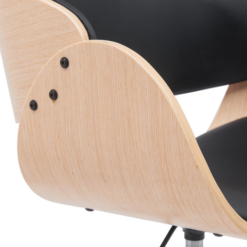 3397701697606-Chaise JUNON - Bois multiplis imitation chêne clair et polyuréthane noir-P_405154169_6-5