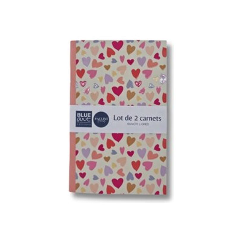 3700368757550-Blue Art Grenadine Heart - Lot de 2 carnets de notes lignés - 9 x 14 cm - 64 pages - joli-P_405157254_1-0