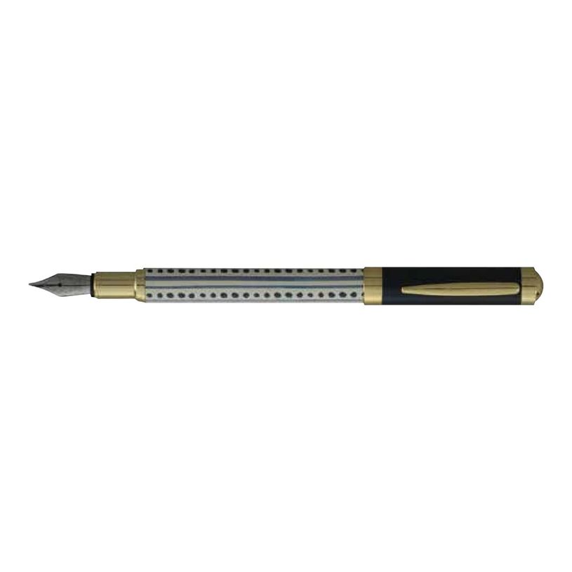 3219918242724-Enzo Varini Palazzo Maiolica - Stylo plume - fond laqué motif bleu-P_405157383_1-0