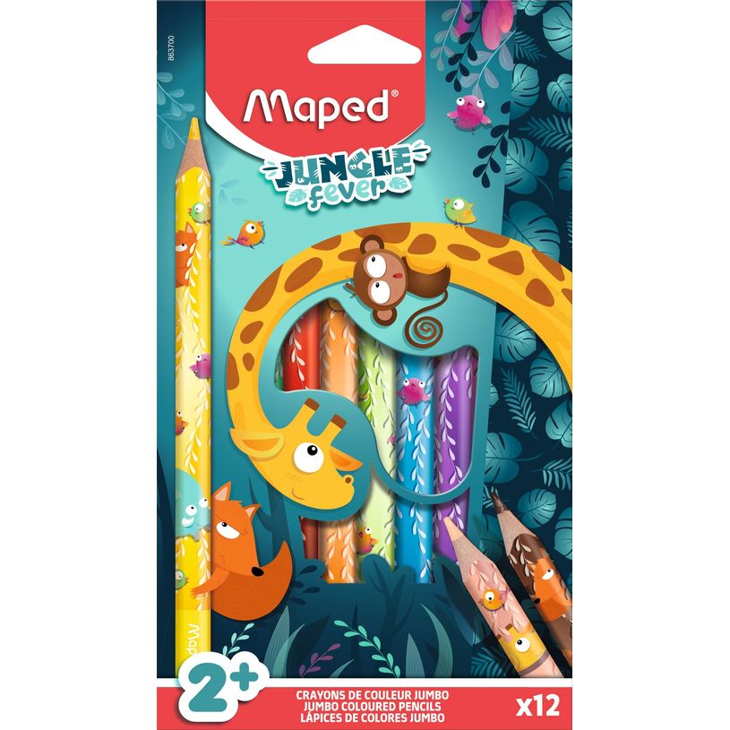 3154148637004-Maped Jungle Fever - 12 Crayons de couleur JUMBO en pochette carton (35% de matériaux rec-P_405157905_2-0